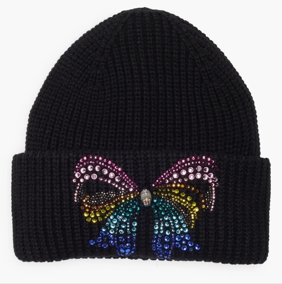 NWT KURT GEIGER Crystal Bow Beanie - Picture 1 of 2